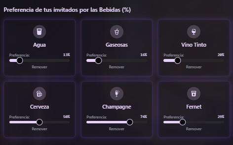 Paso 2: Elige bebidas y preferencias