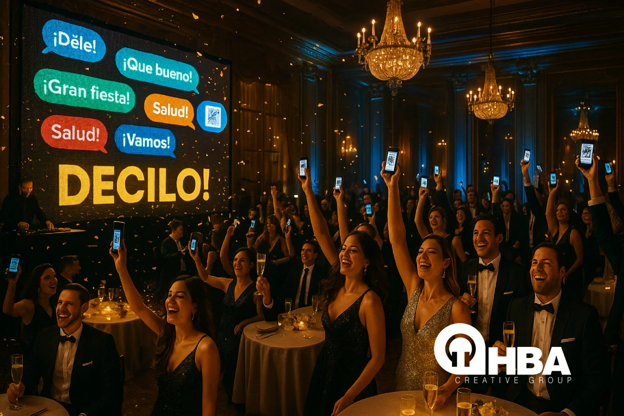 mensajes en vivo en pantalla led con app decilo de hba eventos